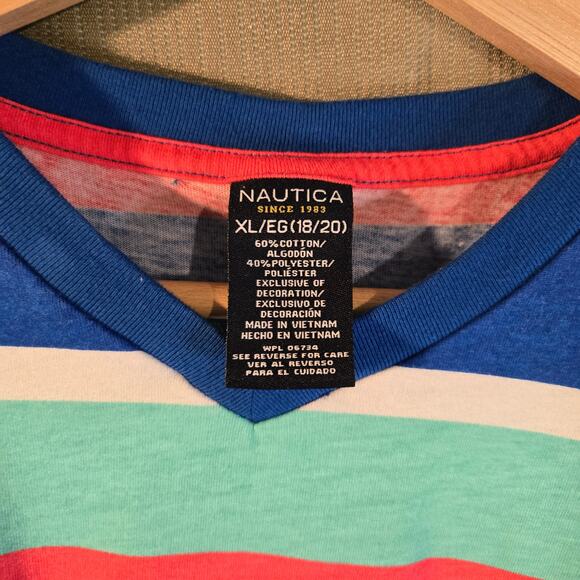 Nautica XL Men's Striped Multicolor T-shirt [0428] - Picture 5 of 8